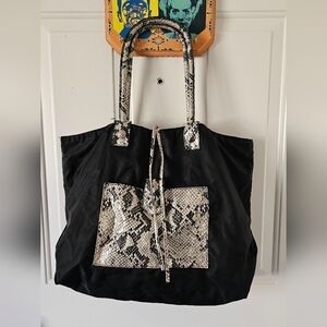 Falchi snake‎ skin print decor tote shopper bag